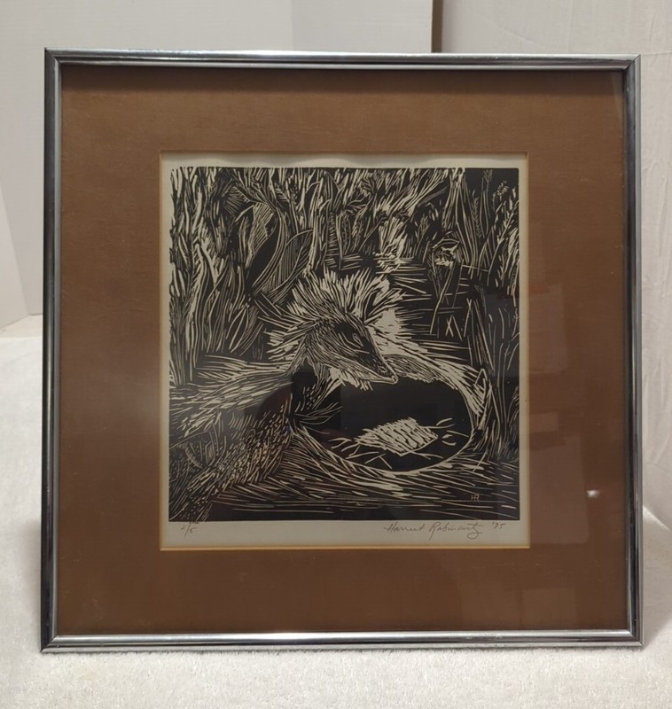 1975 ~ Black & White Woodblock Print? Signed & Number 2/5 ~ Harrcet Rabincourt?