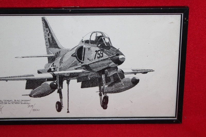 Joe Milich 1981 TA-J4 SKYHAWK Signed Print - 17" X 9" gallery