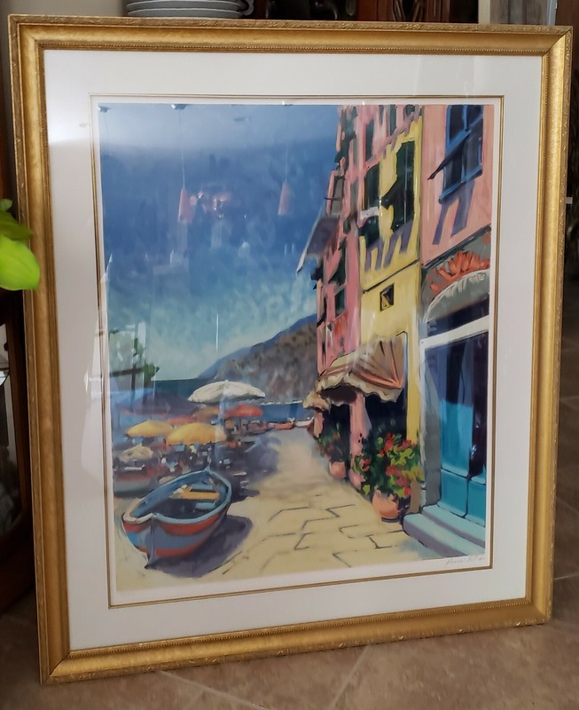 MARIA BERTRAN Vernazza CONTEMPORARY IMPRESSIONIST Serigraph Cinque Terre Italy gallery