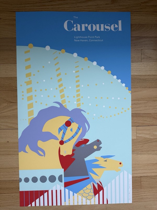 The Carousel at Lighthouse Point Serigraph Print. Signed by the artists!