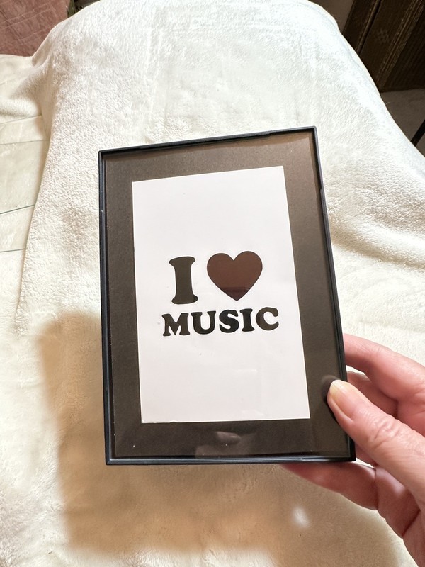 I Love Music Framed Postcard Wall Art Print Black and Red Decor Gift 5x7 gallery