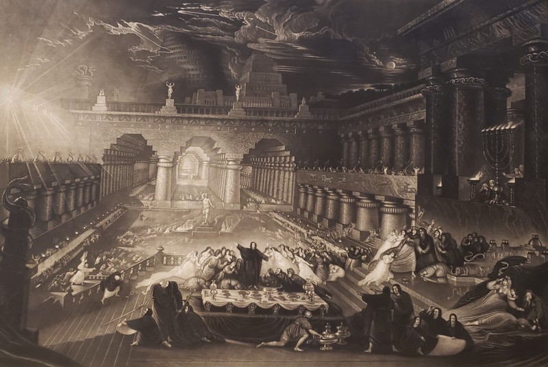Belshazzar’s Feast. Proof. Large Early Mezzotint. MARTIN, John (1789-1854)