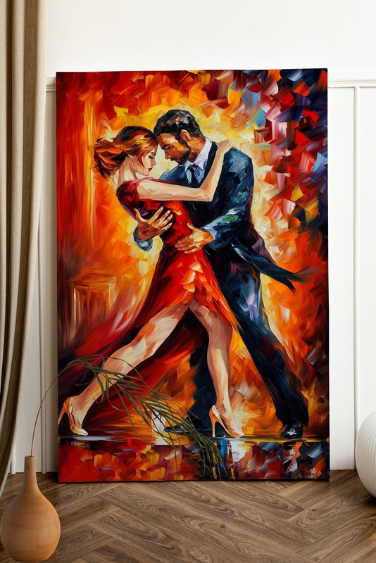 Tango Red Black Couple Dancing Canvas Print Picture Painting Home Wall Art gallery