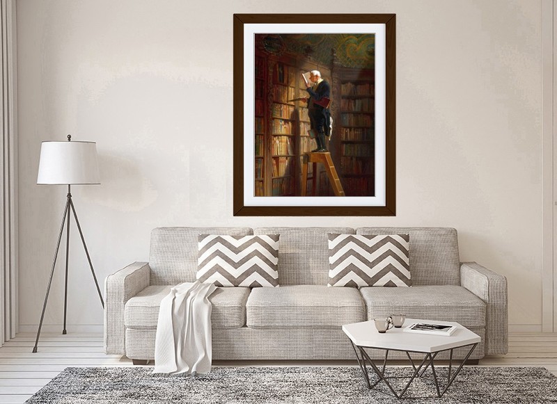 Bookworm By Carl Spitzweg Framed Print Wall Art Picture A1 A2 A3 Size gallery