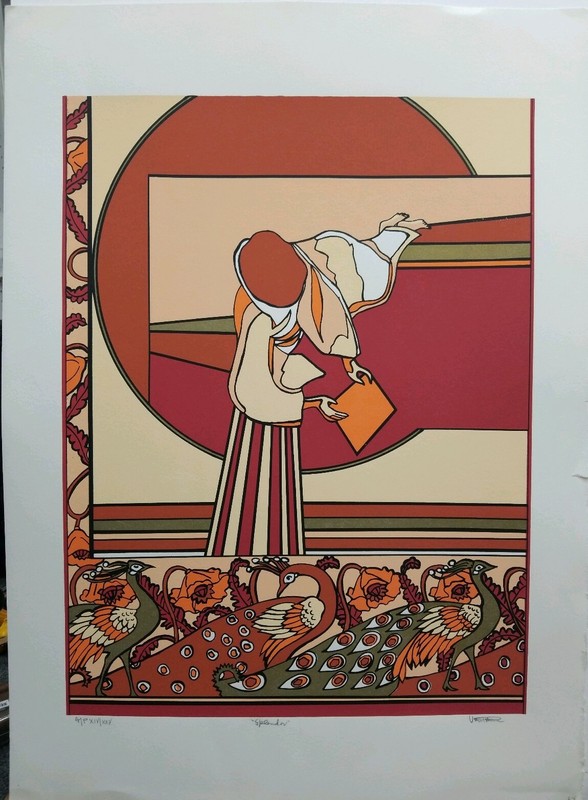 Lloyd Van Pitterson S/N Serigraph 1980’s AP XIV/XXV Jamaican Artist 30″×22″