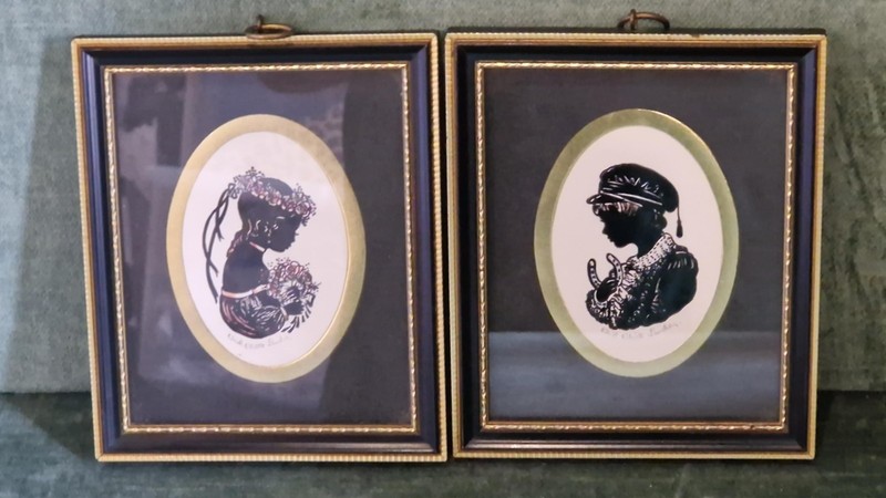 PENNYFARTHING SILHOUETTE PICTURES- BRIDES MAID & GROOM PAGE – 16CMS X 14CMS (P5