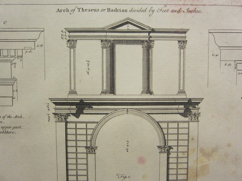1759 ARCHITECTURAL PRINT ROBERT SAYER RUINS of ATHENS ARCH OF THESEUS HADRIAN gallery
