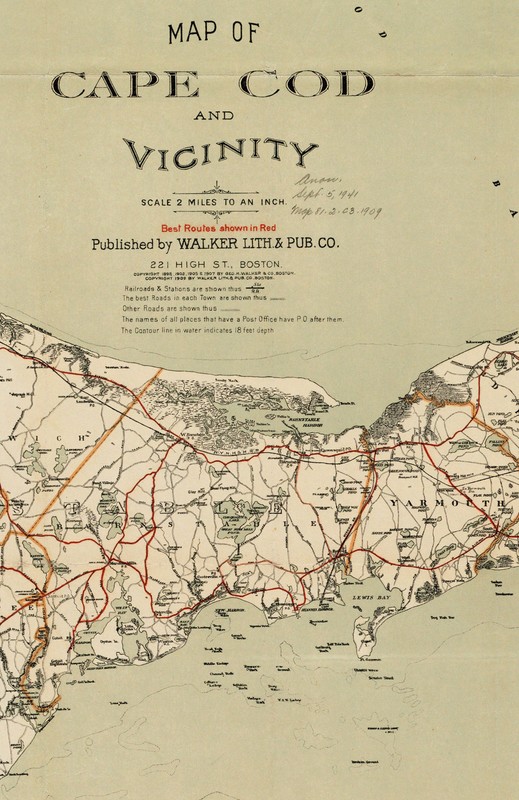 1909 Map Cape Cod, Martha'a Vineyard, Nantucket Art Poster Print Wall Decor gallery