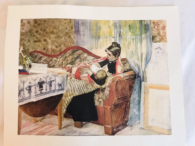 Carl Larsson Print – Karin And Brita 16 X 12.5 Inch Picture Unframed
