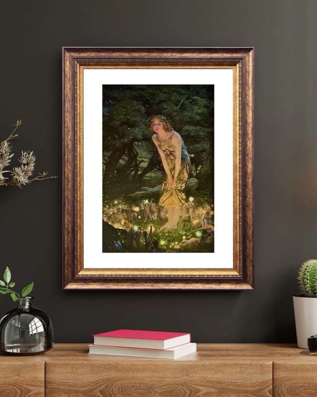 Midsummer Eve Canvas Print Edward Robert Hughes Vintage Fine Art 8.5×11”