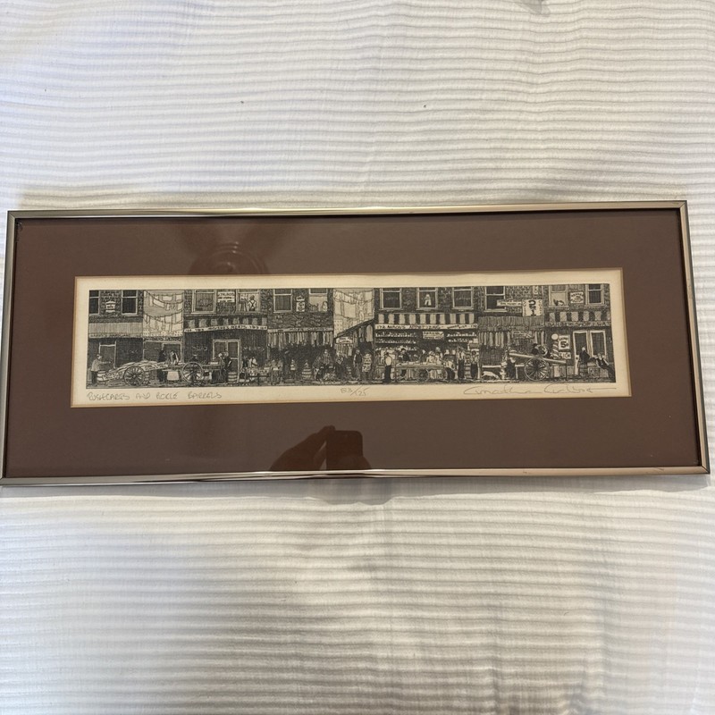 Jonathan Talbot Pushcarts & Pickle Barrels Limited Edition 83/125 Etching Framed