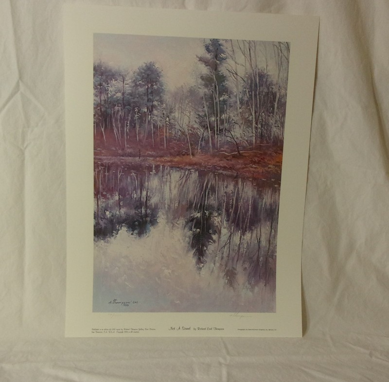 1983 «NOT A SOUND» PRINT BY IMPRESSIONIST RICHARD EARL THOMPSON #15/1000 SIGNED