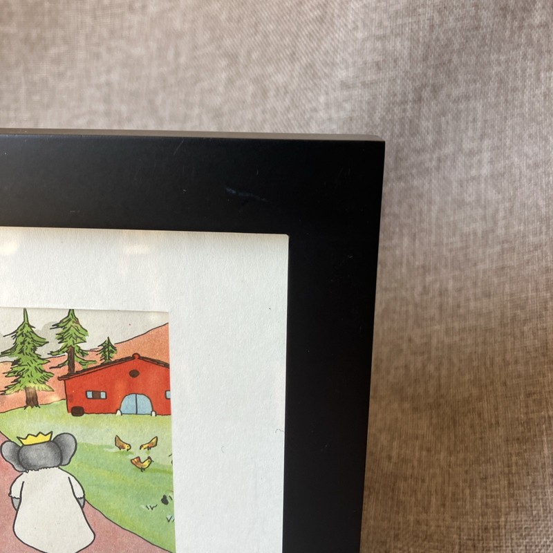 Babar, Original 1938 Ephemera, by Jean De Brunhoff , 6”x8” Framed gallery