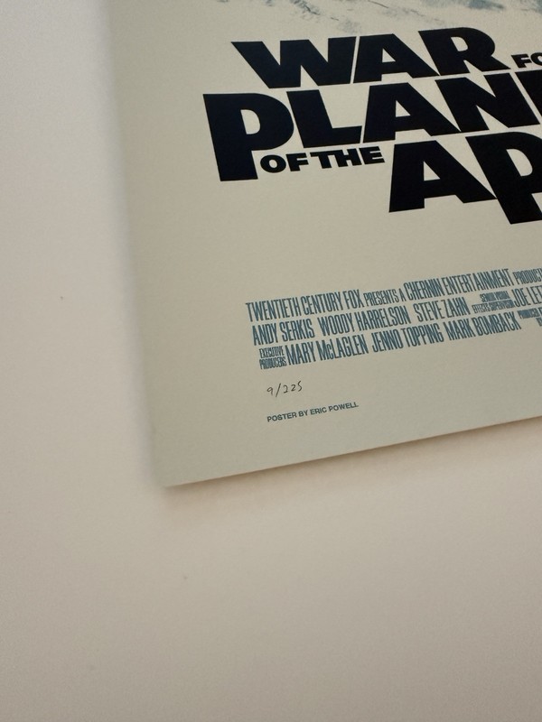 Mondo WAR FOR THE PLANET OF THE APES Eric Powell Screen Print Cesar Poster Art gallery