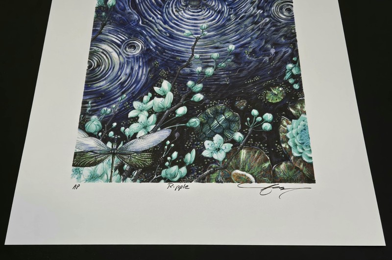 AJ Masthay Moonlight Ripple Foil Dark Art Print Poster AP Bertha Skull Death gallery