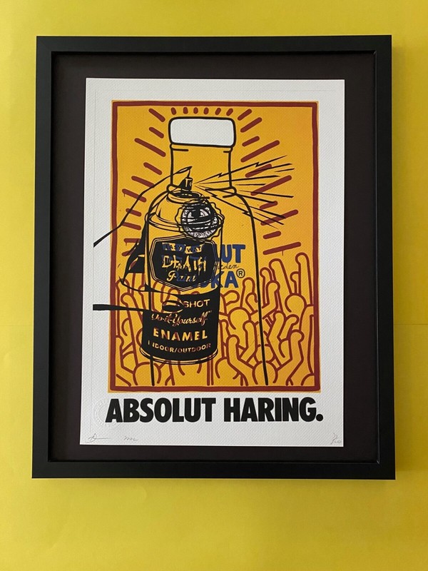 DEATH NYC Hand Signed LARGE Print Framed 16x20in COA ABSOLUT HARING GRAFFITTI N