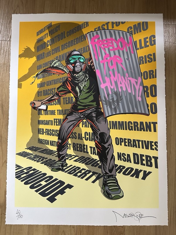 Mear One Signed Limited Edition 20×27 Print ‘Freedom For Humanity’ #49 of 100