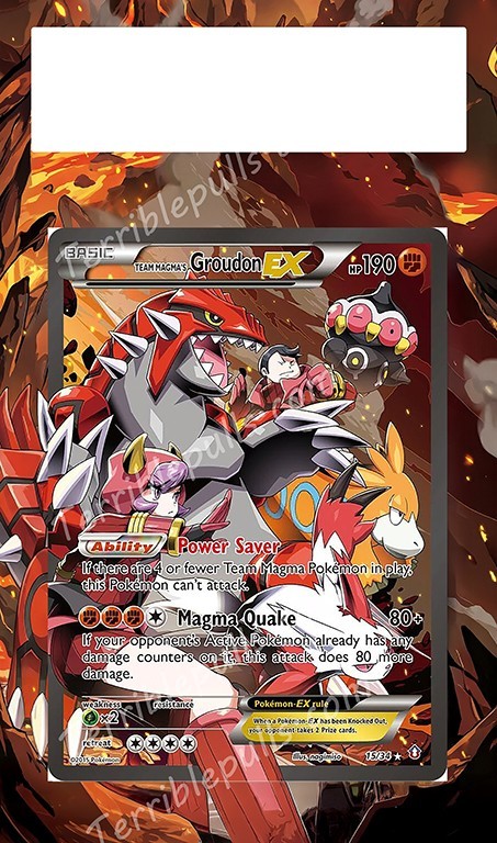 Pokemon Extended Art Inserts for PSA Team Magma’s Groudon EX 15/34 EX ART ONLY