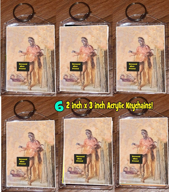 Priapus – Roman Penis God Arwork from Pompeii 1 – 6 KEYCHAINS 2″x3″ ACRYLIC