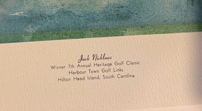 Jack Nicklaus SIGNED print 1975 Heritage Golf Classic by Coby Whitmore gallery