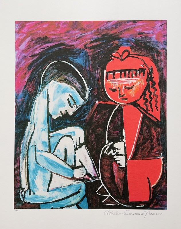 Pablo Picasso MAYA PLAYING Estate Signed Stamped Numbered Giclee Art 26" x 20" gallery