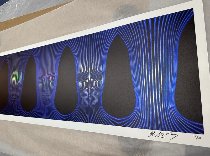 Alex Grey Holographic Original Face Print /222 Signed 13.6 x 43.4 Tool RARE