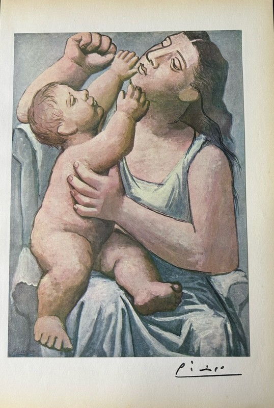 PICASSO 1955 Mother and Child (1922) 4 Color Process Lithograph! Very Fine