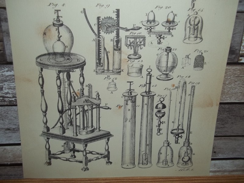 Antique Engraving Print Scientific Pump 18h-19th Century Andrew Bell Original gallery