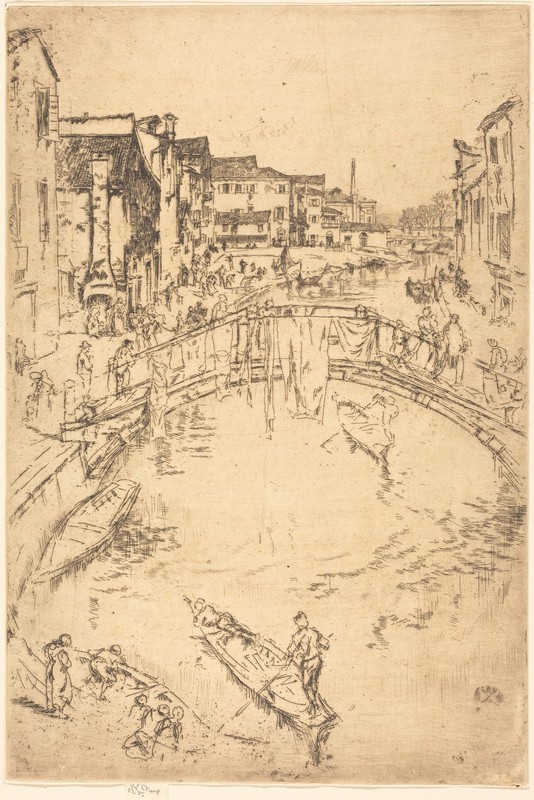 James McNeill Whistler The Bridge, Santa Marta Poster Print Wall Art Boat Decor