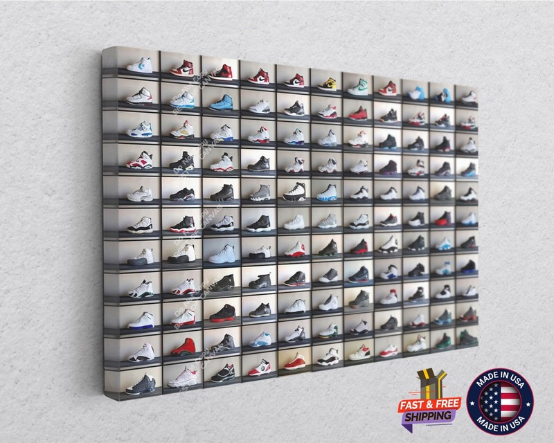 Sneakers Air Shoes Collections Canvas Décor Print Room Wall Art