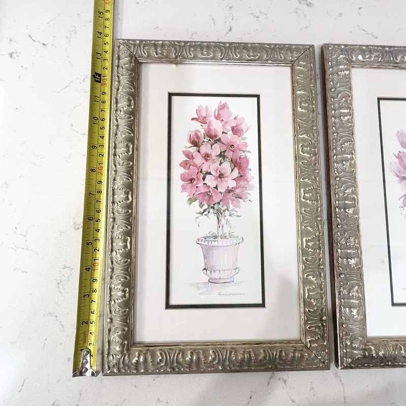 Vintage Topiary Prints Set 2 Gold Frames Double Mat Grandmillennial Hang Ready gallery