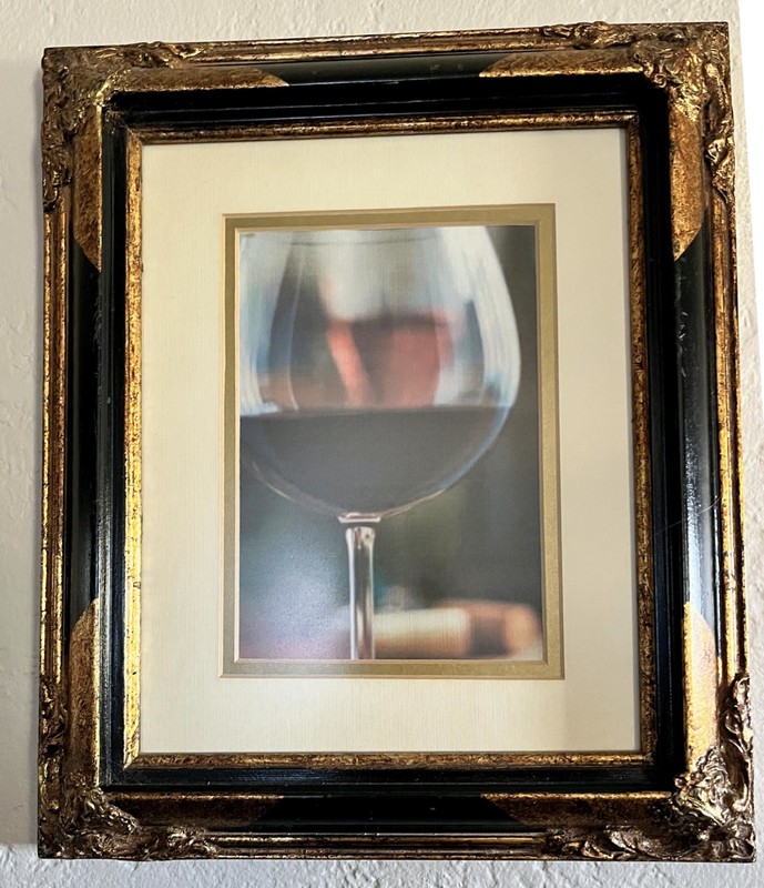 Red Wine and White Wine Photo Set in Bronze/Copper and Black Frame