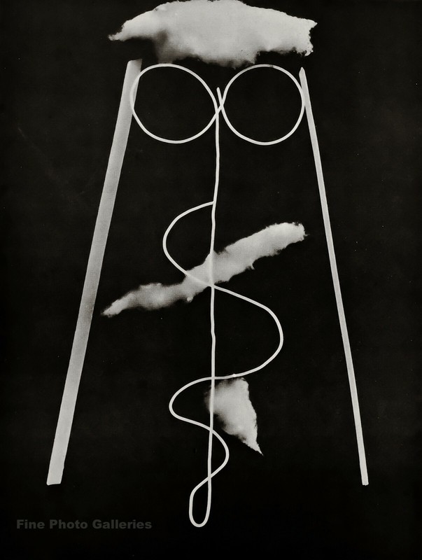 1928/75 Vintage MAN RAY Rayograph Wire Figure Photogram Abstract Photo Art 12×16