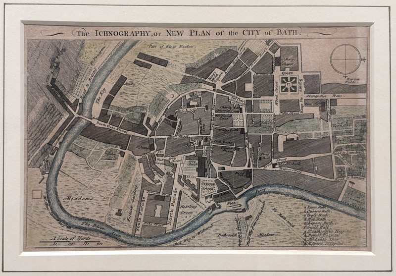 Antique Print c. 1760, New Plan of the City of Bath, Rare Historic England Gifts gallery