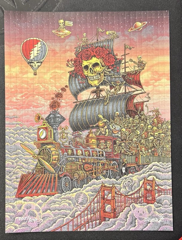 Emek Trip Of Fools Grateful Dead Furthur Blotter Art Print S/# 300 San Francisco