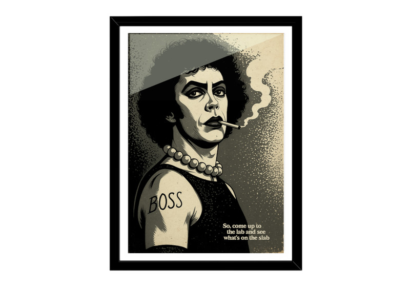 Frank-N-Furter, Rocky 70s 80s Movie themed Print. Ltd Edition. Curry A2