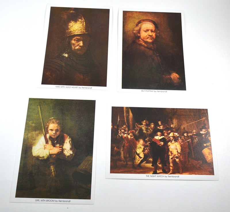 Masters of the Arts Lithograph Reprints – Rembrandt – set of 4 5″ x 7″