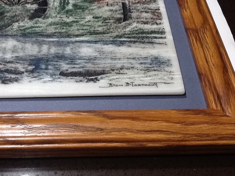 Don Northcutt Framed Colored White Marble Etching Tennessee Mill WO-DI gallery