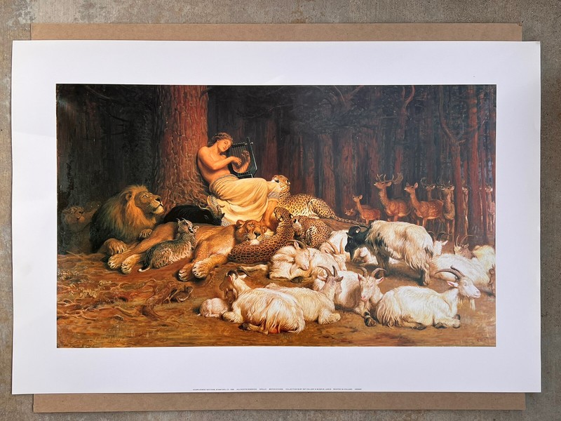 Briton Riviere APOLLO Lithograph print Poster 30” x 20” ￼1994 HR0005 Vintage