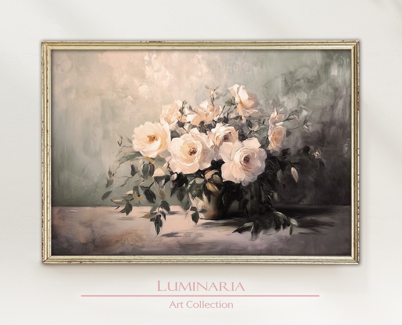 Floral Vintage Art Print Wall Home Decor Poster Oil Painting Sargent Neutral Tan