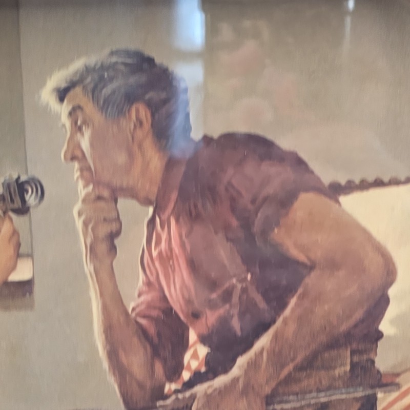 VTG Rustic Wood Framed Norman Rockwell Henry Ford Boy Who Put World on Wheels gallery