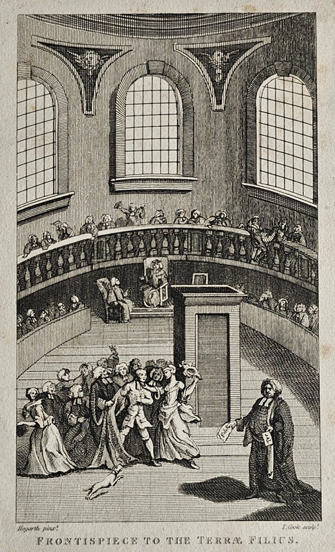 Frontispiece to the Terrae Filius – Antique Print, after William Hogarth