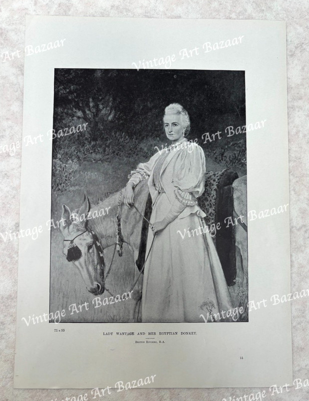 Lady Wantage Egyptian Donkey Briton Riviere 1897 antique art print