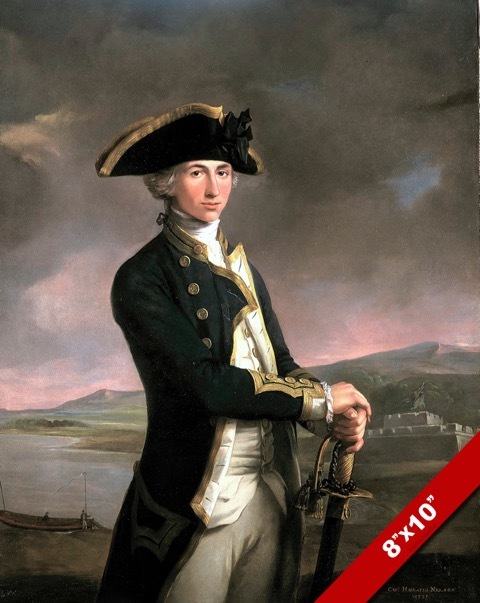 ADMIRAL HORATIO NELSON YOUNG PORTRAIT PAINTING BRITISH NAVY ART CANVAS PRINT