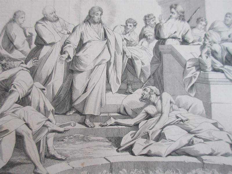 Christ at Pool of Bethesda, St John 1822 engraving G Cooke painting J Restout gallery