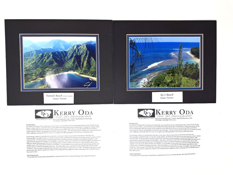 Set of 2 Kerry Oda Hawaii Fine Art Prints 5×7 Mattted to 8×10