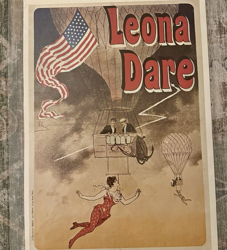 1890 Vintage Print LEONA DARE Patriotic Antique Poster 11x16”
