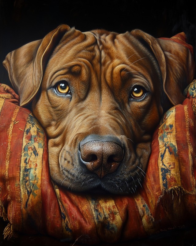 8x10 Art Print Dog Head Pillow - 580435736