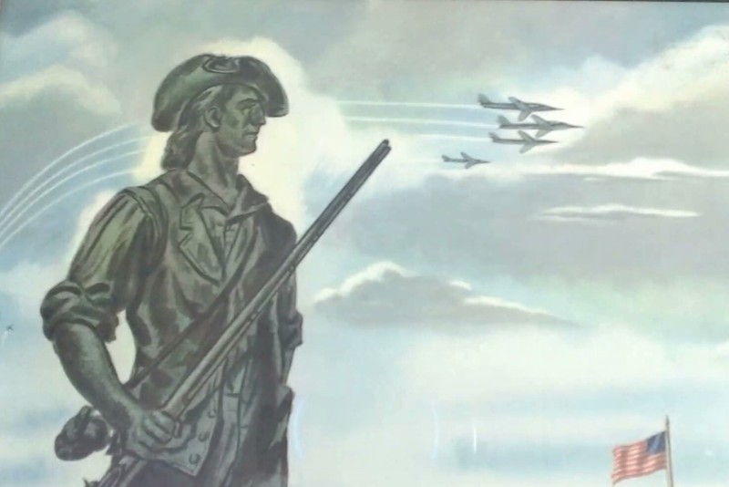 Minuteman 1775 Lithograph & Silver Military Wings Frame gallery