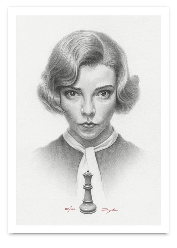 Rory Kurtz Queen’s Gambit “The Queen” 5×7 Art Print 2020 NEW SEALED Rare